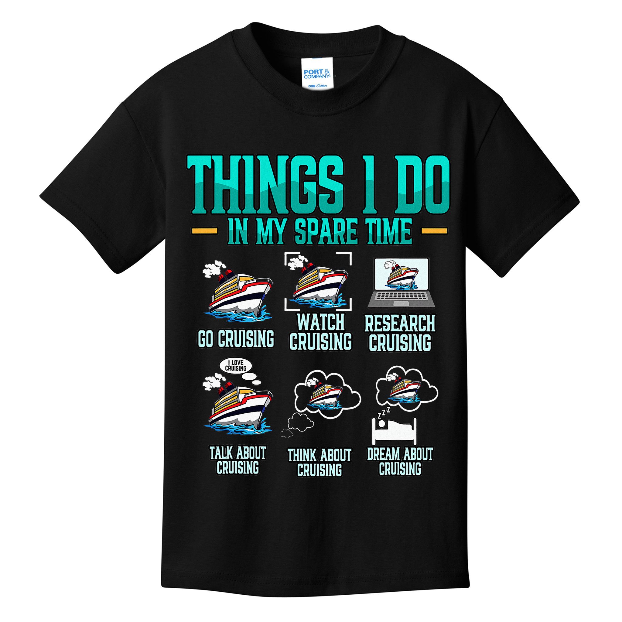 Things I Do In My Spare Time Cruising funny Cruise Kids T-Shirt