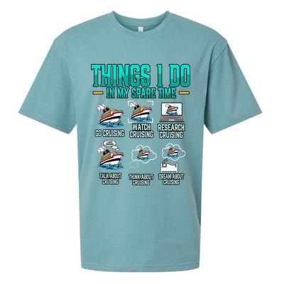 Things I Do In My Spare Time Cruising funny Cruise Sueded Cloud Jersey T-Shirt