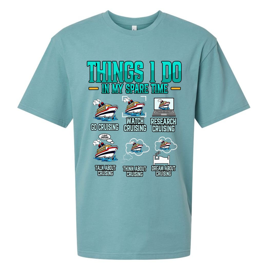 Things I Do In My Spare Time Cruising funny Cruise Sueded Cloud Jersey T-Shirt