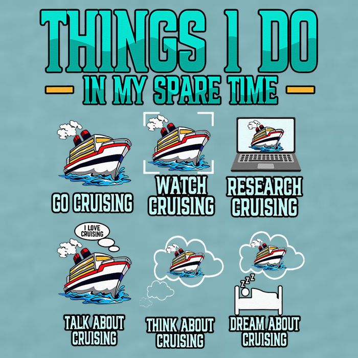 Things I Do In My Spare Time Cruising funny Cruise Sueded Cloud Jersey T-Shirt
