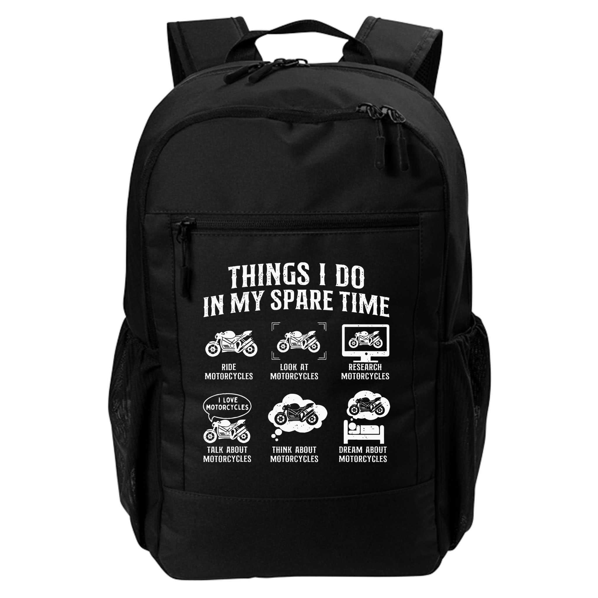 Things I Do In My Spare Time Biker Motorcycle Rider Riding Backpack
