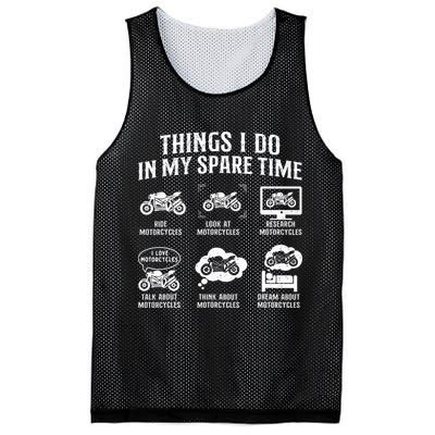 Things I Do In My Spare Time Biker Motorcycle Rider Riding Mesh Reversible Basketball Jersey Tank