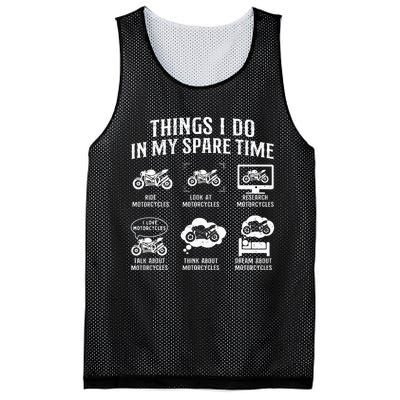 Things I Do In My Spare Time Biker Motorcycle Rider Riding Mesh Reversible Basketball Jersey Tank