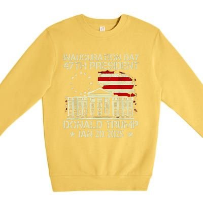 Trump Inauguration Day 2025 47th Usa President White House Premium Crewneck Sweatshirt