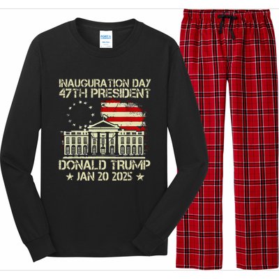 Trump Inauguration Day 2025 47th Usa President White House Long Sleeve Pajama Set