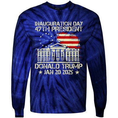 Trump Inauguration Day 2025 47th Usa President White House Tie-Dye Long Sleeve Shirt