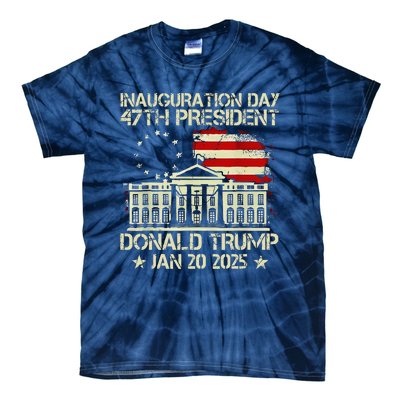 Trump Inauguration Day 2025 47th Usa President White House Tie-Dye T-Shirt