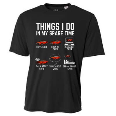 Things I Do In My Spare Time Funny Car Enthusiast Cooling Performance Crew T-Shirt