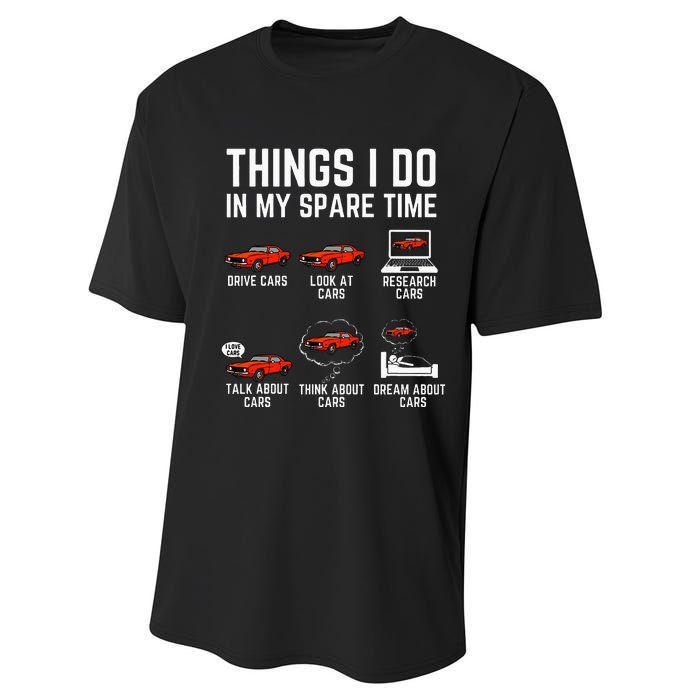 Things I Do In My Spare Time Funny Car Enthusiast Performance Sprint T-Shirt