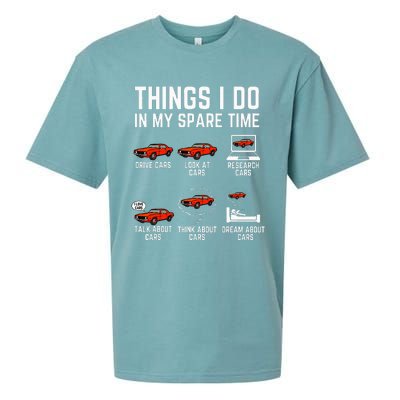 Things I Do In My Spare Time Funny Car Enthusiast Sueded Cloud Jersey T-Shirt