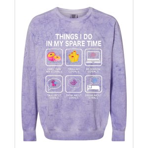 Things I Do In My Spare Time Corals For Aquarium Aquarist Colorblast Crewneck Sweatshirt