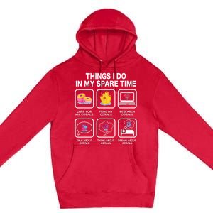 Things I Do In My Spare Time Corals For Aquarium Aquarist Premium Pullover Hoodie