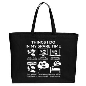 Things I Do In My Spare Time Dinosaurs Cotton Canvas Jumbo Tote