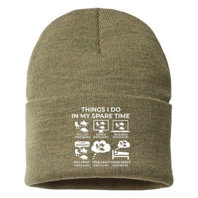 Things I Do In My Spare Time Dinosaurs Sustainable Knit Beanie