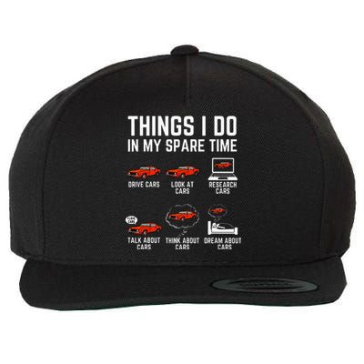 Things I Do In My Spare Time Funny Car Enthusiast Car Lover Wool Snapback Cap