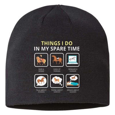 Things I Do In My Spare Time Horse For Wo Ladies Sustainable Beanie