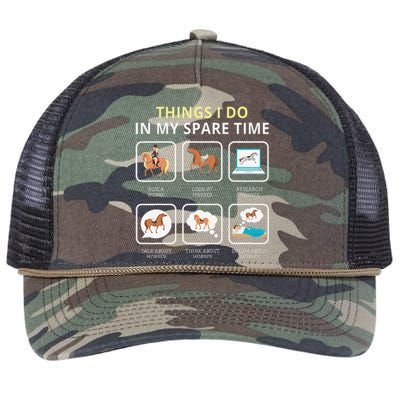 Things I Do In My Spare Time Horse For Wo Ladies Retro Rope Trucker Hat Cap