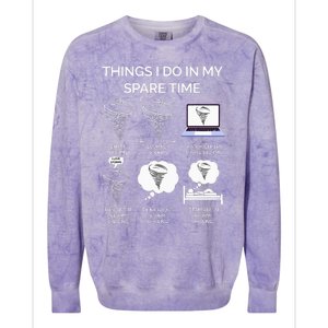 Things I Do In My Spare Time Tornado Colorblast Crewneck Sweatshirt