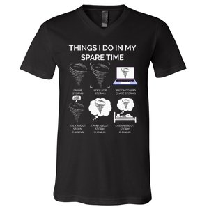 Things I Do In My Spare Time Tornado V-Neck T-Shirt