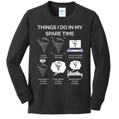 Things I Do In My Spare Time Tornado Kids Long Sleeve Shirt