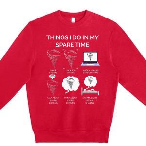 Things I Do In My Spare Time Tornado Premium Crewneck Sweatshirt