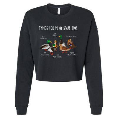 Things I Do In My Spare Time Ducks Lover Animal Birds Duck Cropped Pullover Crew