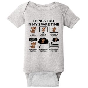 Things I Do In My Spare Time Puppies Baby Bodysuit