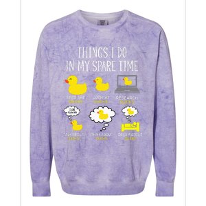 Things I Do In My Spare Time Ducks Love Cute Duck Mom Dad Colorblast Crewneck Sweatshirt