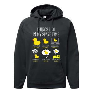 Things I Do In My Spare Time Ducks Love Cute Duck Mom Dad Performance Fleece Hoodie