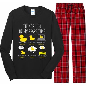 Things I Do In My Spare Time Ducks Love Cute Duck Mom Dad Long Sleeve Pajama Set