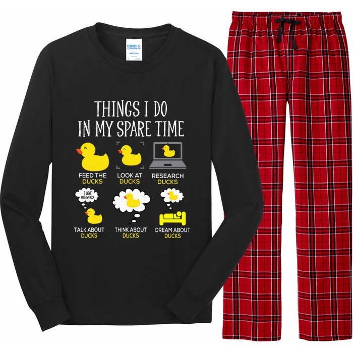 Things I Do In My Spare Time Ducks Love Cute Duck Mom Dad Long Sleeve Pajama Set