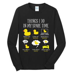 Things I Do In My Spare Time Ducks Love Cute Duck Mom Dad Tall Long Sleeve T-Shirt