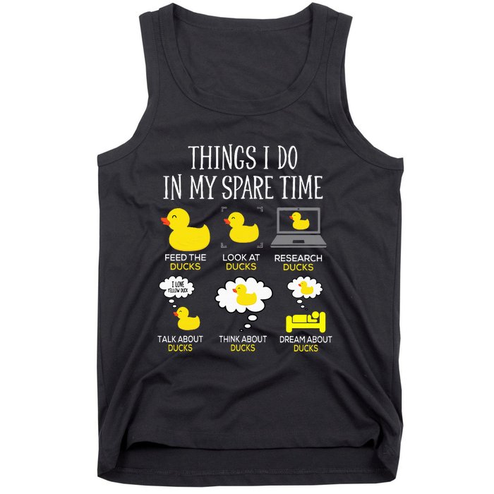 Things I Do In My Spare Time Ducks Love Cute Duck Mom Dad Tank Top