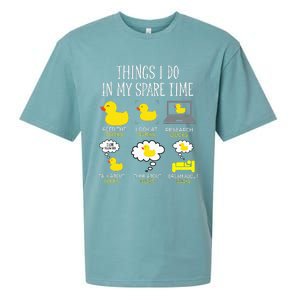 Things I Do In My Spare Time Ducks Love Cute Duck Mom Dad Sueded Cloud Jersey T-Shirt