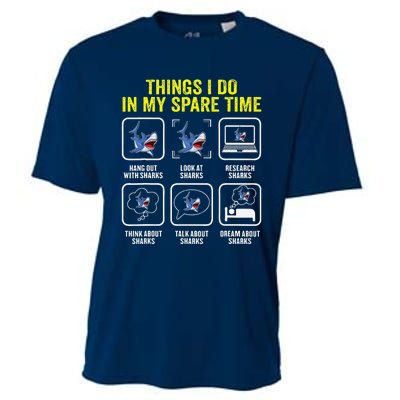 Things I Do In My Spare Time Shark Lover Ocean Wildlife Cooling Performance Crew T-Shirt