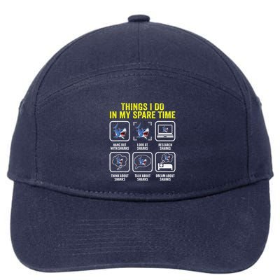 Things I Do In My Spare Time Shark Lover Ocean Wildlife 7-Panel Snapback Hat