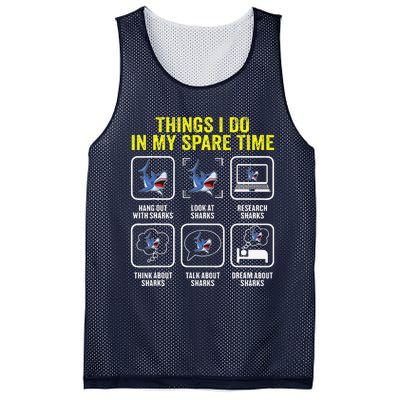 Things I Do In My Spare Time Shark Lover Ocean Wildlife Mesh Reversible Basketball Jersey Tank