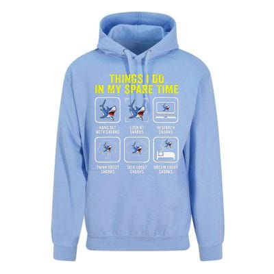 Things I Do In My Spare Time Shark Lover Ocean Wildlife Unisex Surf Hoodie