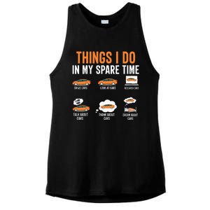 Things I Do In My Spare Time Funny Car Enthusiast Car Lover Ladies PosiCharge Tri-Blend Wicking Tank