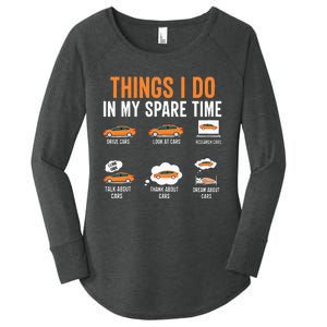 Things I Do In My Spare Time Funny Car Enthusiast Car Lover Women's Perfect Tri Tunic Long Sleeve Shirt