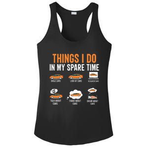 Things I Do In My Spare Time Funny Car Enthusiast Car Lover Ladies PosiCharge Competitor Racerback Tank