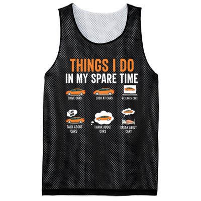 Things I Do In My Spare Time Funny Car Enthusiast Car Lover Mesh Reversible Basketball Jersey Tank