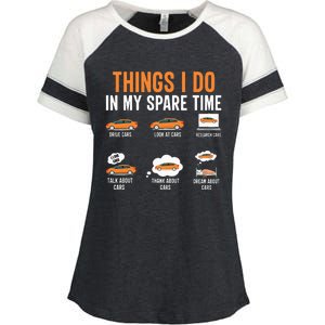 Things I Do In My Spare Time Funny Car Enthusiast Car Lover Enza Ladies Jersey Colorblock Tee