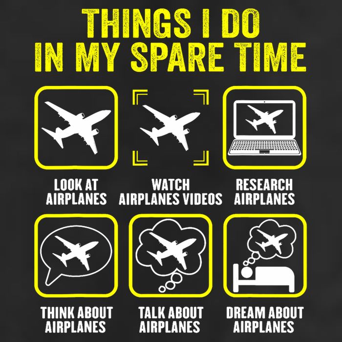 Things I Do In My Spare Time Airplanes Aviation Pilot Large Microfiber Waffle Golf Towel