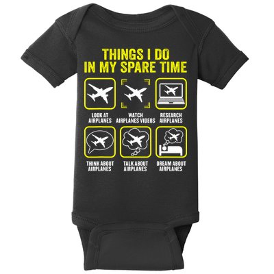 Things I Do In My Spare Time Airplanes Aviation Pilot Baby Bodysuit