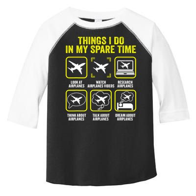 Things I Do In My Spare Time Airplanes Aviation Pilot Toddler Fine Jersey T-Shirt