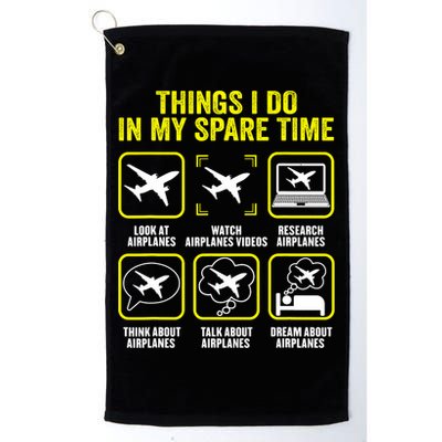 Things I Do In My Spare Time Airplanes Aviation Pilot Golf Towel