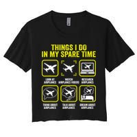Things I Do In My Spare Time Airplanes Aviation Pilot Crop Top