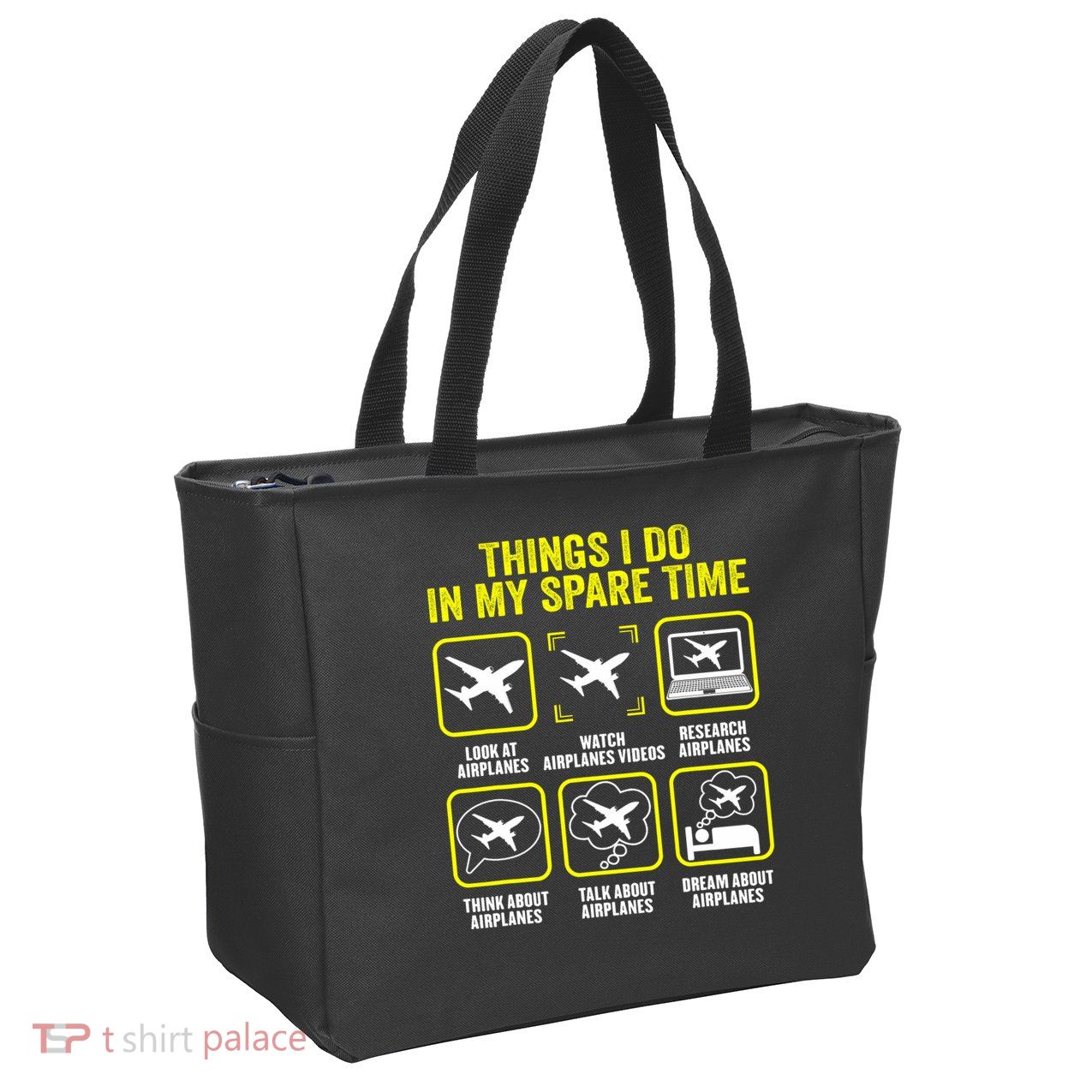 Things I Do In My Spare Time Airplanes Aviation Pilot Zip Tote Bag