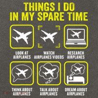 Things I Do In My Spare Time Airplanes Aviation Pilot Cotton Canvas Backpack
